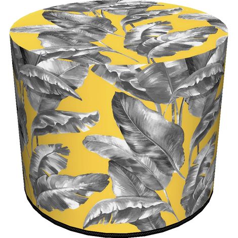 Puf impermeable Codura para hogar y jardín - Estampado Bananaria, elegante, cómodo, estable, con cremallera, 40 cm, Bertoni (1/5)
