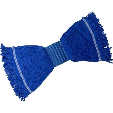 2er-Pack Ersatz-Wischmoppköpfe für die gewerbliche Reinigung, Nassmoppköpfe aus Baumwolle, blaue Moppkopf-Ersatzteile, robuste Baumwoll-Industriemoppköpfe mit großen Schlaufenenden, Mikrofaser-Moppköp