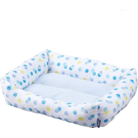 Iris Ohyama, Panier thermique Matière isotherme Rembourré Rebord pour chat & petit chien - Pet Bed SofaPCSB-20M, Pois (1/5)