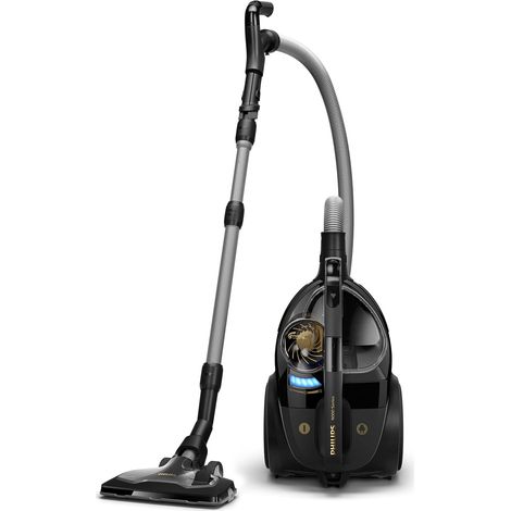 PHILIPS Serie 9000 Aspirapolvere Senza Sacco, Potente Motore da 900 W con Tecnologia PowerCyclone 10 per un’Elevata Aspirazione, Filtro Allergy H13, Spazzola TriActive+, 2 L, Nero (XB9154/09) (1/4)