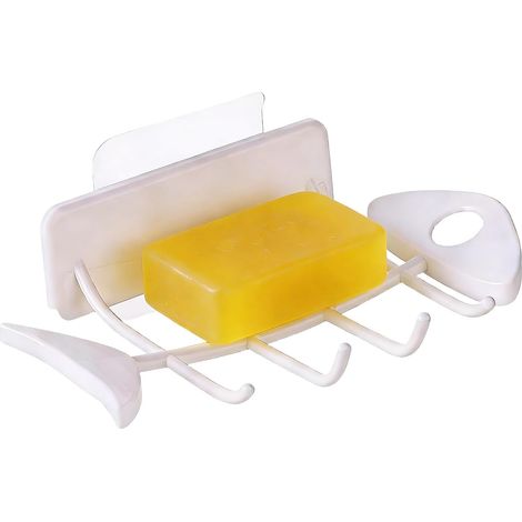 Soap Dish for Shower Wall No Drill Bathroom Rack with Drain (1/5)