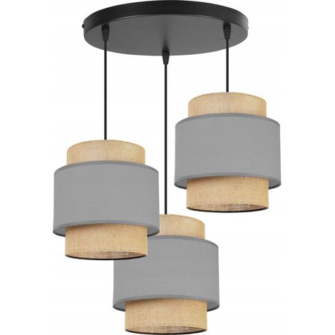 LAMPADA A SOSPENSIONE, LAMPADARIO DA SOFFITTO, PARALUME, BOHO JUTA