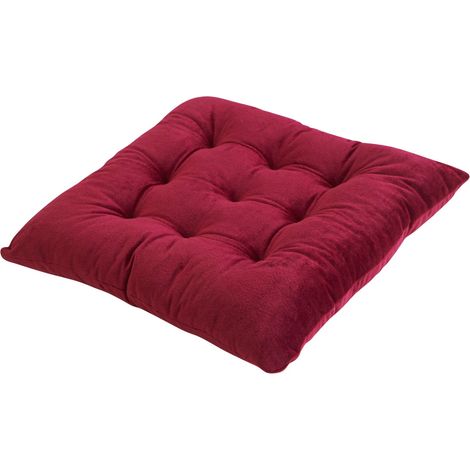 Coussin De Chaise - Velours Cristal - 40 X 40 Cm - Pour Siège De Bureau Ou Canapé - Fixation Par Sangles - 1 Pièce (1/4)