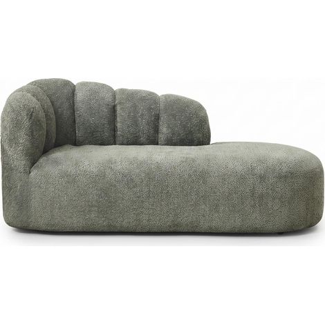 FurnitureR 204 cm lange Chaiselongue mit weicher Chenille, tiefem Schaumsitz und geschwungener Rückenlehne (1/5)