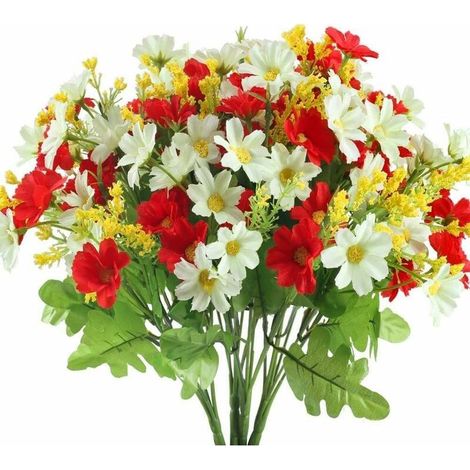 Bouquet De Fleurs Artificielles - Marguerite Fausse - Pour Décoration Intérieure Extérieure Jardin Mariage - 4 Pièces (1/5)