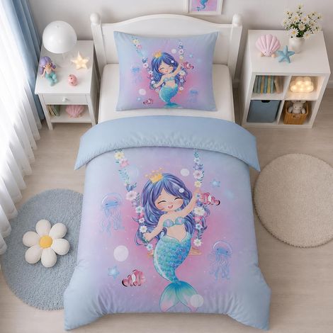 Housse de Couette 140x200cm, Housse de Couette Zippée, Parure de Lit en Microfibre 1 Personne, Parure de Lit Enfant avec Taie d'oreiller 65x65cm (1/5)
