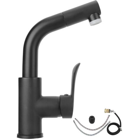 Robinet de Cuisine Avec Douchette Rétractable, Robinet de Cuisine Rotatif à 360° En Acier Inoxydable, Robinet Rétractable à Double Fonction Pour Éviers de Cuisine et de Salle de Bain(EU8/3) (1/4)