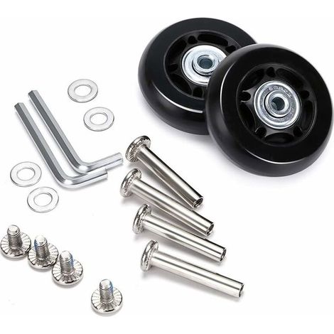 Jeu de 2 roulettes pivotantes de rechange en caoutchouc 60 x 18 mm (1/5)