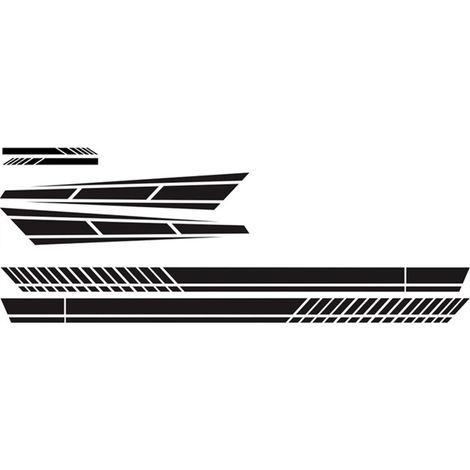Sollbry Pegatinas para faldón de capó lateral de carrocería de coche, 6 unidades, diseño de rayas de vinilo, para espejo retrovisor (color negro) (1/4)