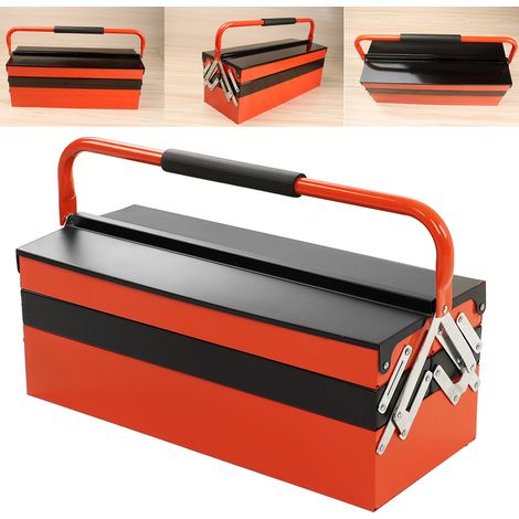 Großer, verstärkter tragbarer Werkzeugkasten von Meike (530 mm), 3-stufig, 5-fach multifunktionaler Kragarm-Werkzeugkasten, ideal für Autoreparaturen und Heimwerkerarbeiten. (1/5)