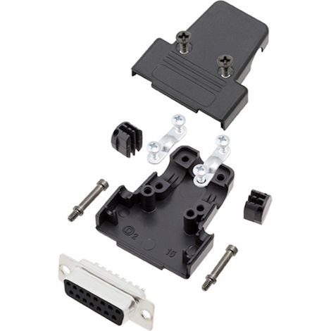 TRU COMPONENTS TCTRIP15DBSK 7708892 D-SUB Buchsenleisten-Set 180 ° Polzahl: 15 Lötkelch 1 St.