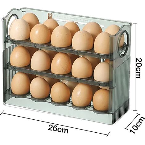 Boîtes de rangement Flip-Type Boîte de rangement pour œufs Organisateur de réfrigérateur Conteneurs de nourriture Porte-boîte de conservation Distributeur de plateau Cuisine Vert