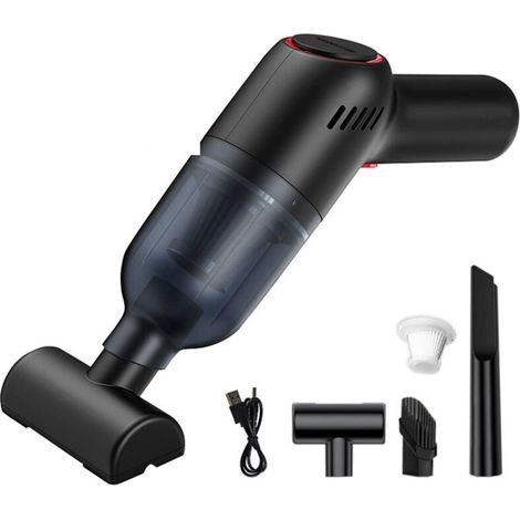 Aspirateur à Main Aspirateur à Main Rechargeable Aspirateur de Voiture Sec et Humide Portable pour Tapis de Voiture - Noir