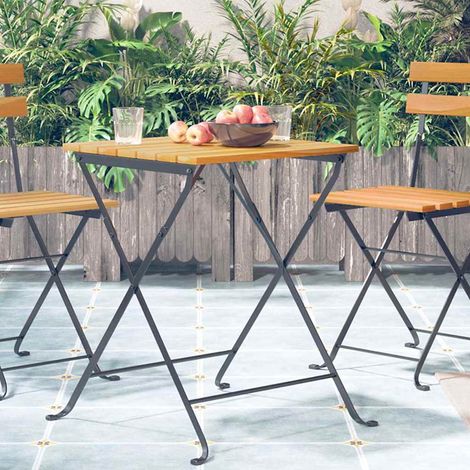 Table de bistro Table haute - Table d'appoint 55x54x71 cm Bois d'acacia massif BV519258 - BonneVie (1/5)