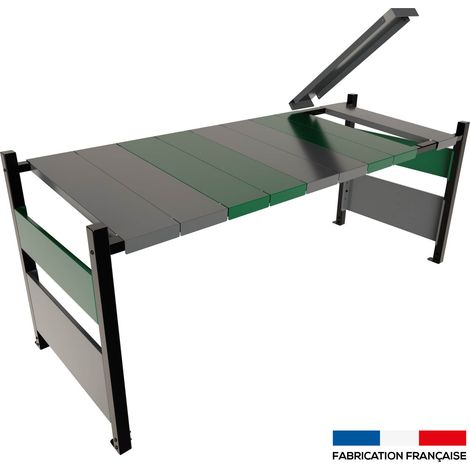 Cache climatisation OUTSTEEL Ensemble COLORS L Gris anthracite/Vert mousse