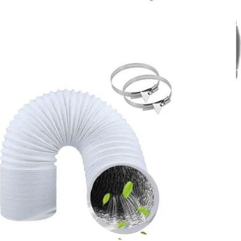Tuyau évacuation 125 mm x 3 m alu + 2 colliers – pour clim, déshumidif, extracteur
