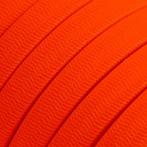 Creative-Cables, Cavo elettrico piatto per catenaria, 1 m, Arancione Fluo CF15, Tessuto effetto seta