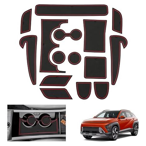 Compatible with SX2 2024 2025 2026 Non-Slip Mats, 2025 Rubber Mats, Center Console, Door Seam, SX2 Accessories (Red) (1/5)