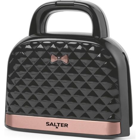 Salter Sandwich Toaster – Tostapane a forma di Borsa, antiaderente, profondo per snack, cuoce 2 panini tostati, griglia da 4 fette, controllo automatico della temperatura, manico a tocco freddo, 750W (1/5)