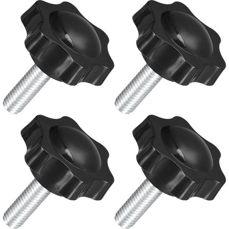 Boutons Étoile M8 x 25mm 4Pcs Bouton de Serrage Hexagonal en Plastique à Visser à la Main, pour le Remplacement du Pied de Parasol (1/5)