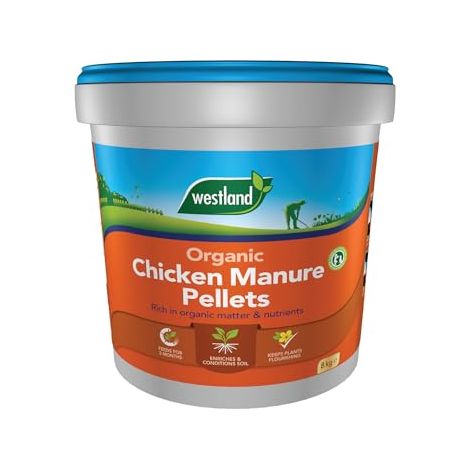 Westland Organic Chicken Manure Pellets Natural Plant Soil Food 8kg Tub Enricher