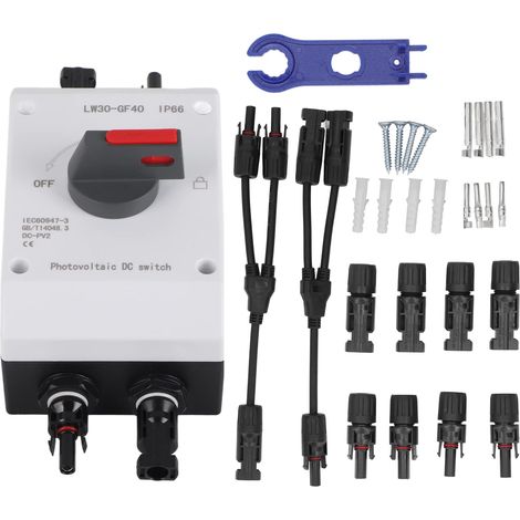 Interruttore solare isolatore CC fotovoltaico IP66 isolato impermeabile per camper alimentato 1200 V 32 A 4 P 2 in 1