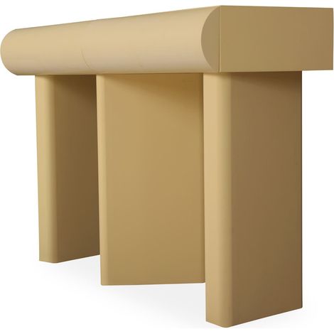 Console design 2 tiroirs L120cm avec pieds obliques Mezade Beige