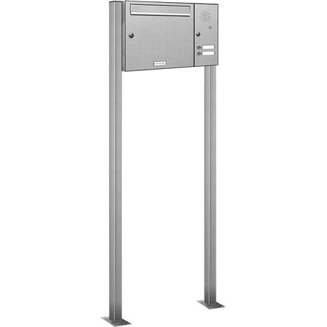 1er Standbriefkasten Anlage 2 Klingel Sprechgitter Edelstahl - (1/5)