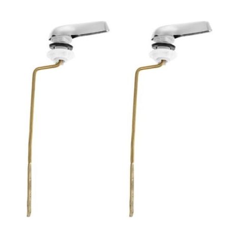 Lot de 2 poignées de chasse d'eau de rechange compatibles avec les poignées à levier de réservoir de toilette à montage latéral