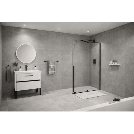 XMOTION - Mampara de Ducha Frontal Corredera + Fijo - Vidrio Templado 8 mm Antical - Negro Lacado - Ancho 160 cm - Alto 200 cm