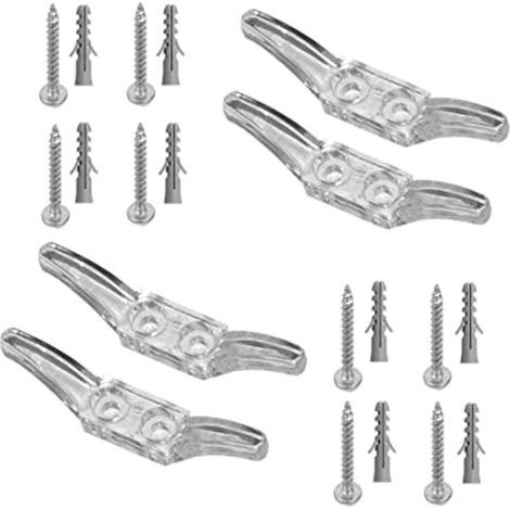 Lntyq Create idea 4 Pièces Taquets de Cordon de Store Cordon Taquets Stores en Plastique Transparent Enrouleurs de Corde avec Vis pour Stores Rideaux Pare-soleil Cordes (1/4)