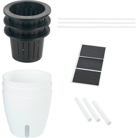 Set aus drei Töpfen mit Bewässerungssystem, Ø 13 cm (1/5)
