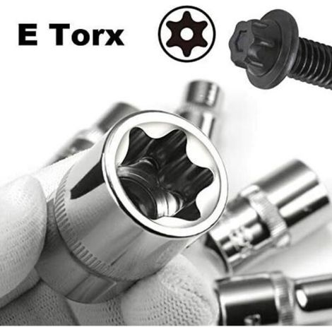 Douilles Torx femelles - - E4–E24 - Lot 14 pièces - Acier chrome‑vanadium forgé - Étui inclus (1/4)