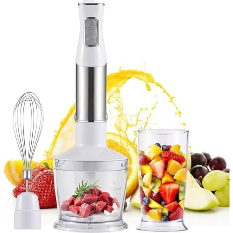 5-teiliges 600-Watt-Hochleistungs-Haushaltsmixer-Set, bestehend aus Schneebesen, Mahlwelle und Fleischwolfschüssel.