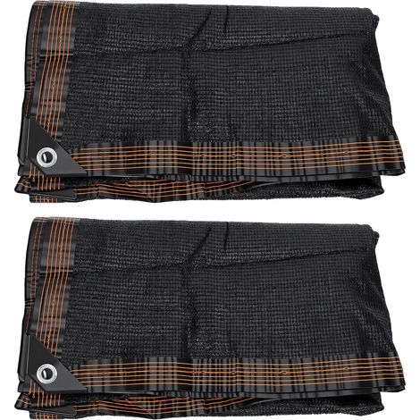 Bâches solaires pour vêtements d'ombrage, 2 pièces, 2x1m, avec œillets renforcés en métal, pour jardin, serre, extérieur, noir (1/5)