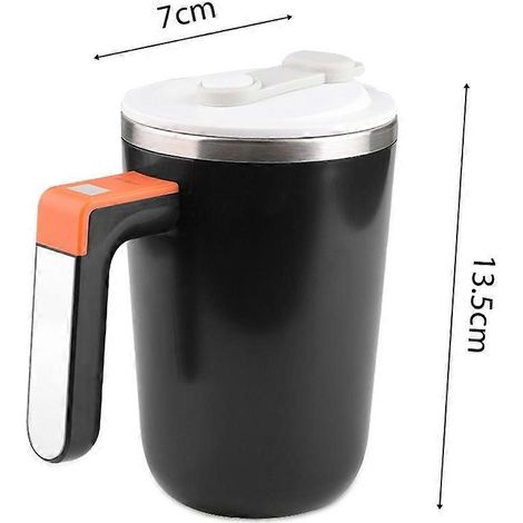 300-ml-Selbstumrührbecher, magnetischer Kaffeemixer mit Deckel, wiederaufladbar, Edelstahl 304 (Innenbehälter) (1/4)