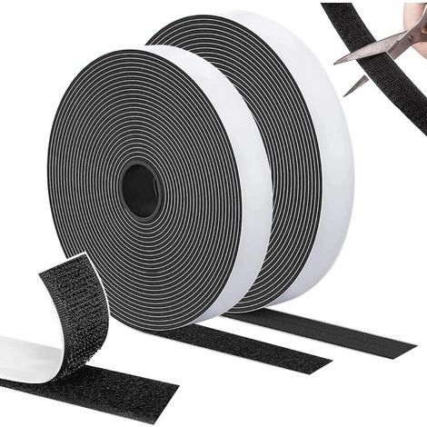 Autocollant Scratch Double Face 10m×20mm, Extra Stark, Adhésif, Noir, Bande à Crochet et Boucle, Idéal pour Cadre, Fenêtre, Moustiquaire et Bricolage-Karteo (1/5)
