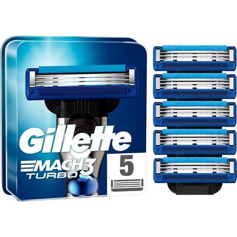 GILLETTE MACH3 TURBO LAMETTE DI RICAMBIO 5 PZ PER RASOIO DA UOMO RASOI A 3 LAME