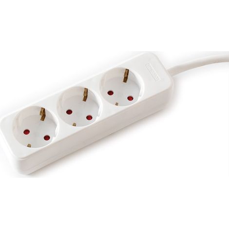 VALUE BLOC MULTIPRISE 3 PRISES SANS INTERRUPTEUR AVEC PROTECTION ENFANT BLANC 1,5 M