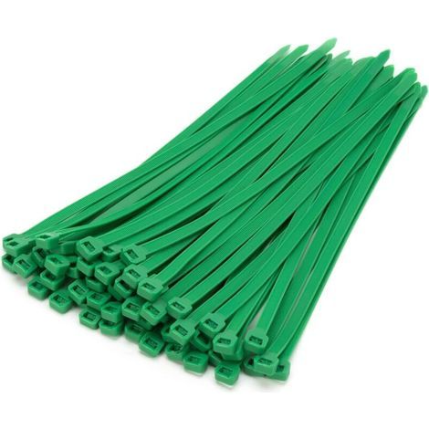 100 pieces Professional Cable Ties, Green - 200mm x 4mm, Self-Locking, UV Resistant, Ideal for Indoor and Outdoor Use (1/4)