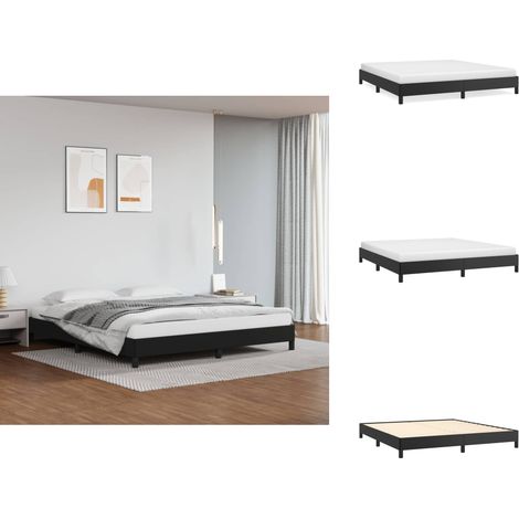 Cadre de lit sans matelas noir 180x200 cm similicuir - Cadre De Lit - Lit Double - Similicuir - Lit Moderne - Meuble Chambre (1/5)