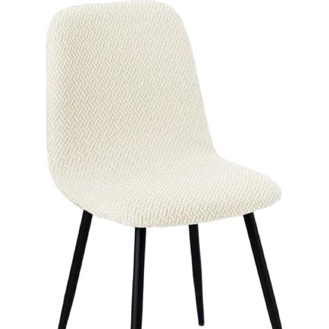 Funda elástica para silla - Funda de jacquard extraíble y lavable - Ideal para restaurantes, hoteles, decoración y bodas - Marrón (1/5)