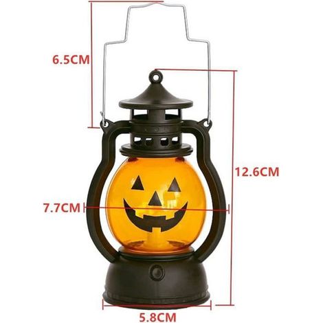 3PCS Lanterne Citrouille Lumineux Flash pour Les Enfants À L'extérieur, Lumières LED Citrouille avec Décorations d'halloween À (1/4)