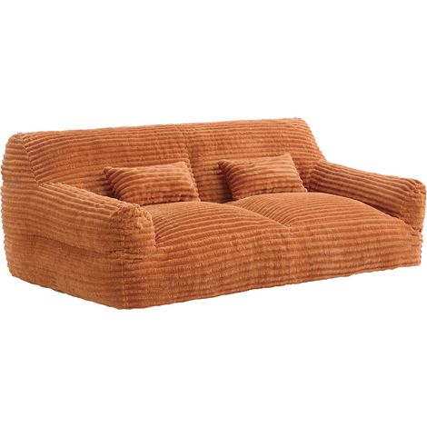 Canapé compressé 2 Places en laine ,Design scandinave,Sans assemblage,Mousse haute densité, Orange (1/5)