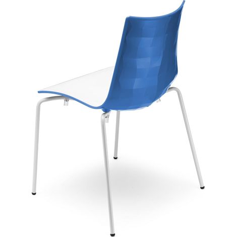 Chaise design avec pieds blanc - A l'unité - ZEBRA BICOLORE - deco scab