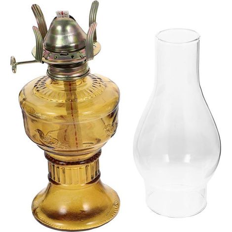 lampe à pétrole en verre rétro - KAGOLOW - 12,2 pouces - Éclairage d'ambiance - Pour salon intérieur et camping (1/5)