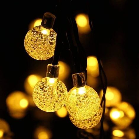 Catena luminosa solare da 10 metri per esterni, con 50 sfere LED, impermeabile, 8 modalità, ideale per giardino e terrazzo. (1/5)