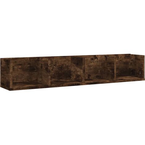 CD-Wandregal Eichenholz rauchig 100x18x18 cm aus Ingenieurholz