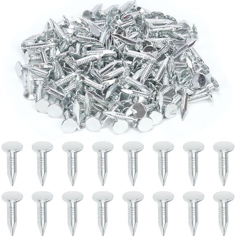 Lot de 300 clous en feutre galvanisé pour toiture - 1,9 cm - Pour fixer le feutre de toiture, les bardeaux d'asphalte et les panneaux isolants (1/5)