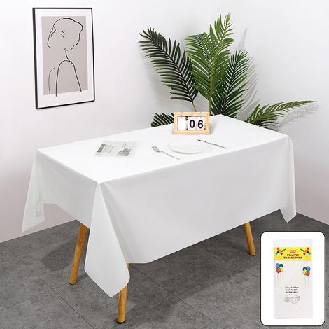 Nappes rectangulaires jetables en plastique (lot de 12) pour fêtes, événements et mariages, pour usage intérieur et extérieur, 274 x 137 cm (1/5)